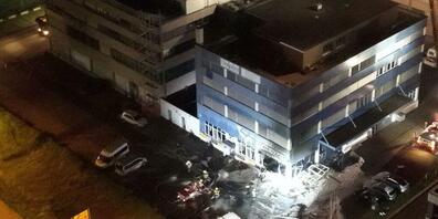 Das Gebäude, in dem es brannte, aus der Vogelperspektive.