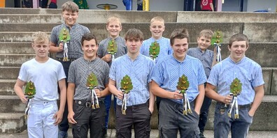 Die glücklichen Zweiggewinner vom Schwingclub Mittelrheintal.