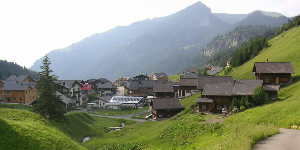   Der Beginn der Wanderung ab Malbun führt zuerst durch einen lichten Föhrenwald.