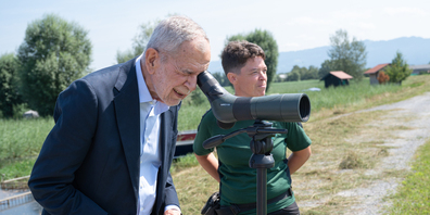 Der österreichische Bundespräsident machte sich diese Woche ein Bild von den im Rheindelta geplanten Massnahmen