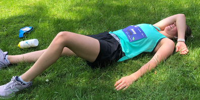 Erschöpft nach den geleisteten Kilometer: Ladina Jenny.