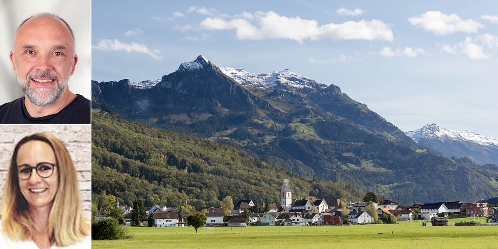 Giusep Carigiet (l.o.) wird per 1. August 2024 neuer Rektor der Schule Schänis, während Claudia Zinstag (l.u.) seit 1. Juli neue Raumpflegerin bei der Gemeinde ist.