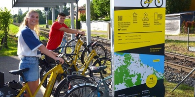Am Bahnhof Landschlacht lassen sich neu ebenfalls die knallgelben Regivelos ausleihen.
