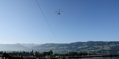 HeliTamina: bereit für das  Aufziehen der Zipline.