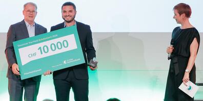 Christian Schmid, CEO der SGKB, und Donato Rubinetti von Ionic Wind Technologies