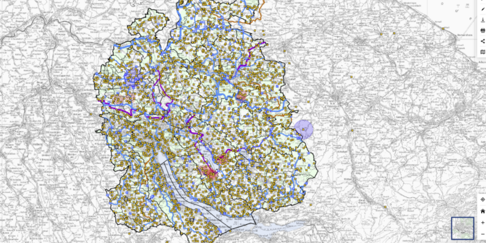 Über das Karten-Portal - den GIS-Browser - können rund 200 digitale Karten online abgefragt werden.