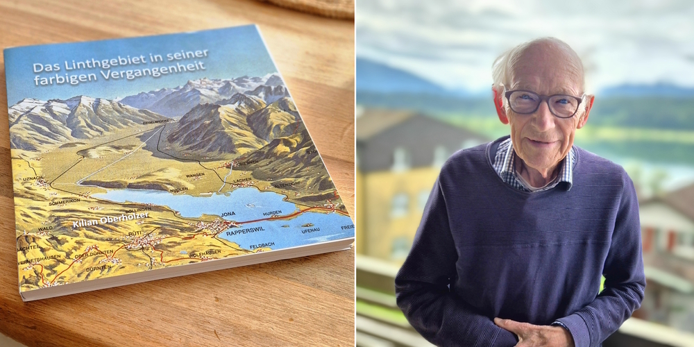 «Das Linthgebiet in seiner farbigen Vergangenheit» ist das neue Buch von Kilian Oberholzer (r.) und blickt auf 162 Seiten in die Geschichte.