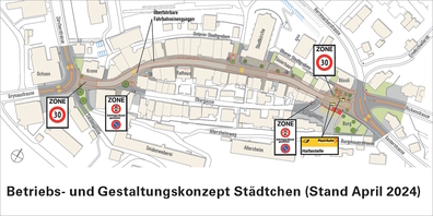 Das Betriebs- und Gestaltungskonzept von April 2024, das im Uzner Städtli Tempo 30 und bauliche Elemente wie Fahrbahneinengungen vorsieht, wird optimiert.