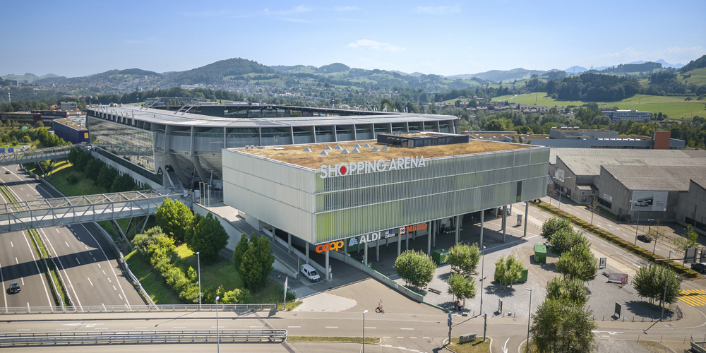 Die Shopping Arena und das Fussballstadion Kybunpark werden über das Anergienetz mit Wärme versorgt