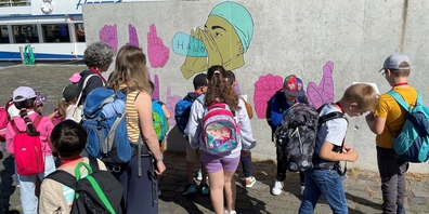 Eine der zehn Stationen temporärer Kunst in Rapperswil im Rahmen des Projekts KunstTorte von artefix.