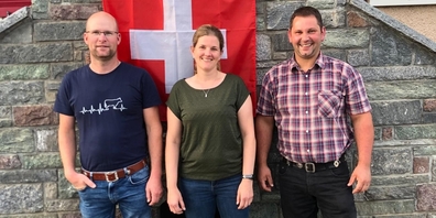 Treten für die SVP an: (v.l.n.r.) GPK-Kandidat Michael Jud, Gemeinderätin Susanne Bärtsch und GPK-Kandidat Jörg Frischknecht.