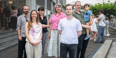 V.l.n.r. Ruedi Tobler, Tabea Steiner (im Vordergrund), Sarah Hugentobler, Isabelle Krieg, Bennett Smith (im Vordergrund) und Johannes Keller.