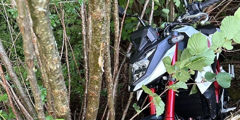 Eine Motorradfahrerin kam in Goldau SZ am Dienstagabend von der Strasse ab und verunfallte.