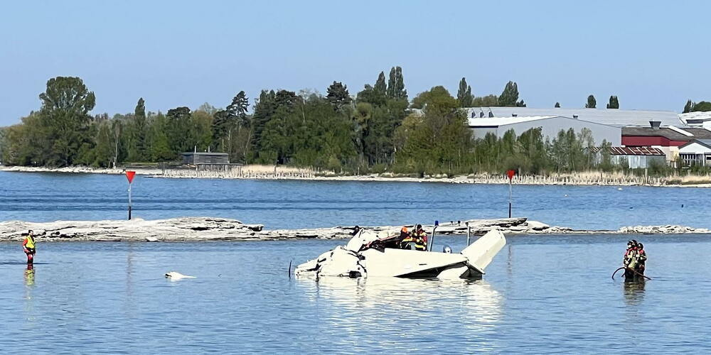 Das Flugzeug stürzte bei Staad in den See.