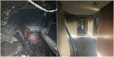 Neben Brand- (l.) entstand auch Rauchschaden (r.).