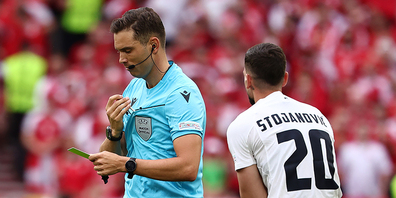 Sandro Schärer beim Spiel zwischen Dänemark und Slowenien.