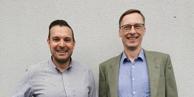 Joël Zünd (links) wird als Balgacher Gemeindepräsident nominiert, Utz Recke (rechts) als Gemeinderat.