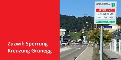 Sperrung von 30. August 2024, 18.00 Uhr, bis 2. September, 5:00 Uhr.