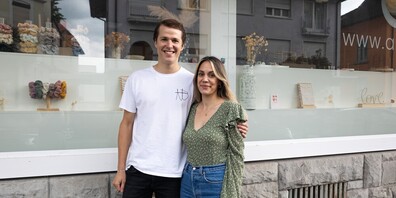 Die alunir-Gründer David und Lisa Ducret vor ihrem aktuellen Laden in Heerbrugg.