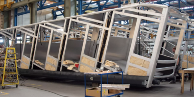 Die neue Wagen der Standseilbahn Unterwasser-Iltios.