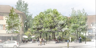 Der Dorfbrunnen Kurzrickenbach findet nach der Sanierung wieder seinen Platz im Dorfzentrum. 