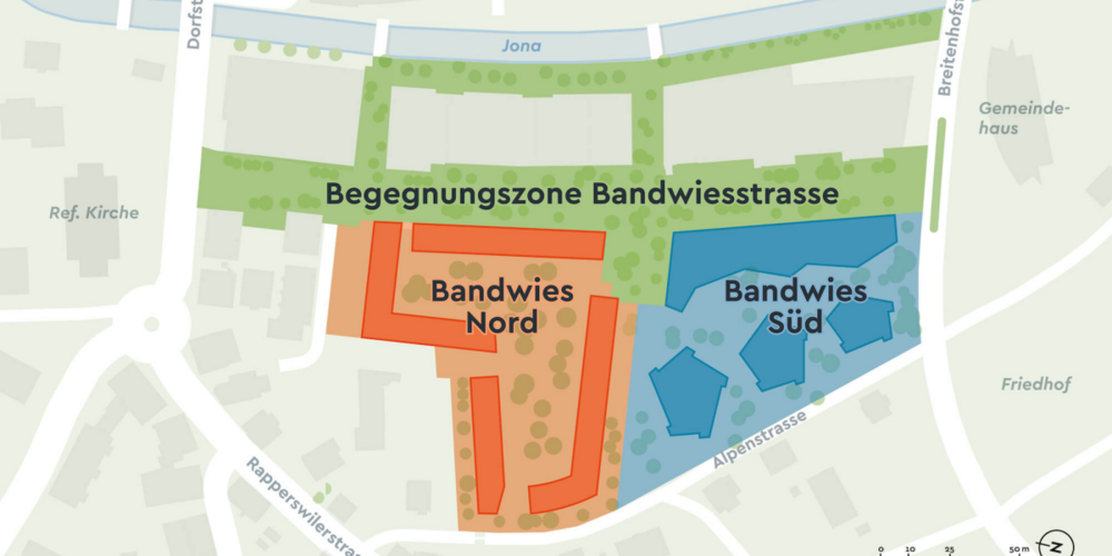Mit der Verkehrserschliessung des Gebiets soll die Bandwiesstrasse entlastet werden.