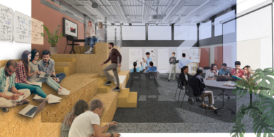 Visualisierung des neuen Informatik-Ateliers, das Mitte September 2024 eröffnet wird.