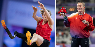 Elena Kratter holt sich in Paris die Bronzemedaille im Weitsprung.