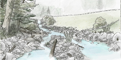 Geschiebe und Holz aus dem Brendenbach sollen mit der Massnahme aufgehalten werden. (Projektskizze)