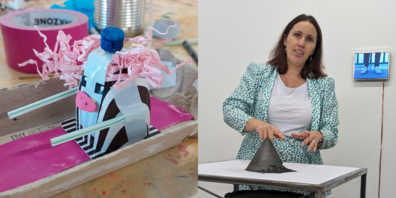 Am Nachmittag findet das Kinder Kunst Labor statt, danach der Checksches-Rundgang für Erwachsenen. Beide Veranstaltungen werden von Kunstvermittlerin Rilana Schmid (r.) geführt.