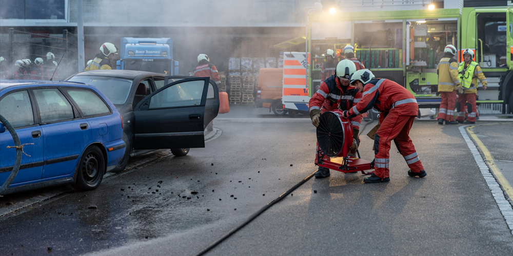 Das Szenario der Hauptübung in diesem Jahr war ein Verkehrsunfall mit mehreren beteiligten Fahrzeugen.