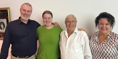 v.l.n.r.: Christian Büchel (Präsident), Melody Büchel (Aktuarin), Jean-Pierre Frey (zurückgetretener Kassier), Susanna Büchel (Kassierin)