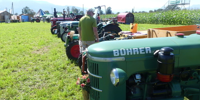Da standen die Traktoren-Oldies in Reih und Glied