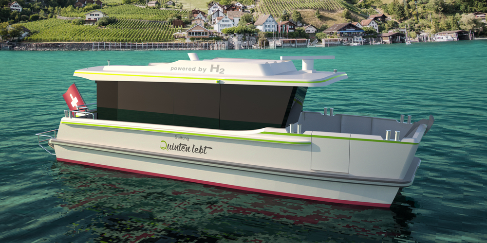 Mit diesem wasserstoffbetriebenen Seetaxi soll Quinten bald erreichbar sein.