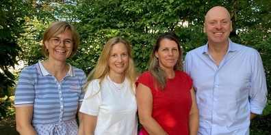 Die neuen Schulleitungen an der Schule Wetzikon: Beatrice Berger, Bettina Abt, Daniela Ziltener, Cornel Wissmann (v.l.n.r.).