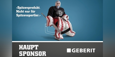 Geberit ist mit ihrem Markenzeichen auch in dieser Saison auf einem Bullykreis sowie auf dem Heimtrikot präsent. 