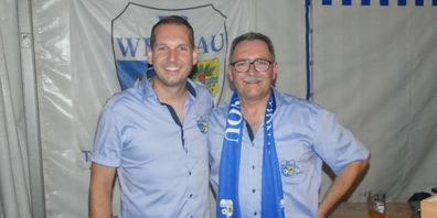 Der frisch gewählte Präsident Remo Heller (li.) und Kuno Jocham, der acht Jahre lang dem Verein vorgestanden ist