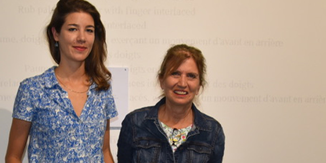 Christa Gebert (r.) als Präsidentin der Gebert Stiftung für Kultur mit der 2017/2018 von der Stiftung geförderten Kuratorin Josiane Imhasly. (Archivbild)