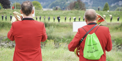 Dies- und jenseits des Rheins: Der Weltrekord der Blasmusik ist ein grenzübergreifendes Projekt. Bild Michael Kohler
