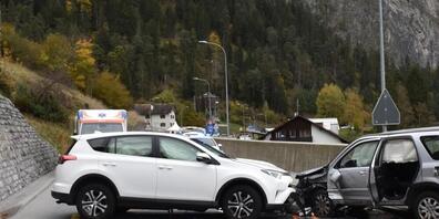 Die Unfallstelle bei Trin Mulin GR.