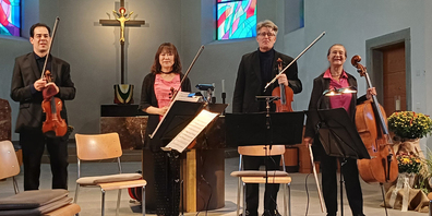 In der Antoniuskirche schon fast heimisch: Das Ilios Quartett mit Thomas Garcia und  Seiko Périsset-Morishita (Violine), Paul Westermayer (Viola) und Anita Federli-Rutz  (Violoncello). 