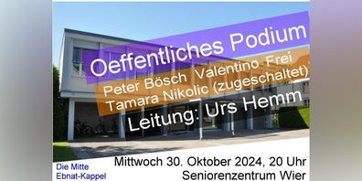 Flyerankündigung «Die Mitte Ebnat-Kappel».