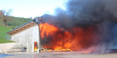 Die Werkstatt der Hühnerfarm stand im Vollbrand.