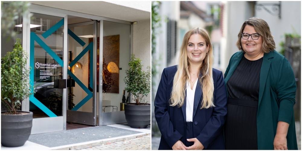 Die Rosenhof Legal GmbH an der Marktgasse 22 in Rapperswil wird von Sarah Parrini, Rechtsanwältin & Notarin (l.), und Dagmar Dörig, Rechtsanwältin & Notarin, geführt.