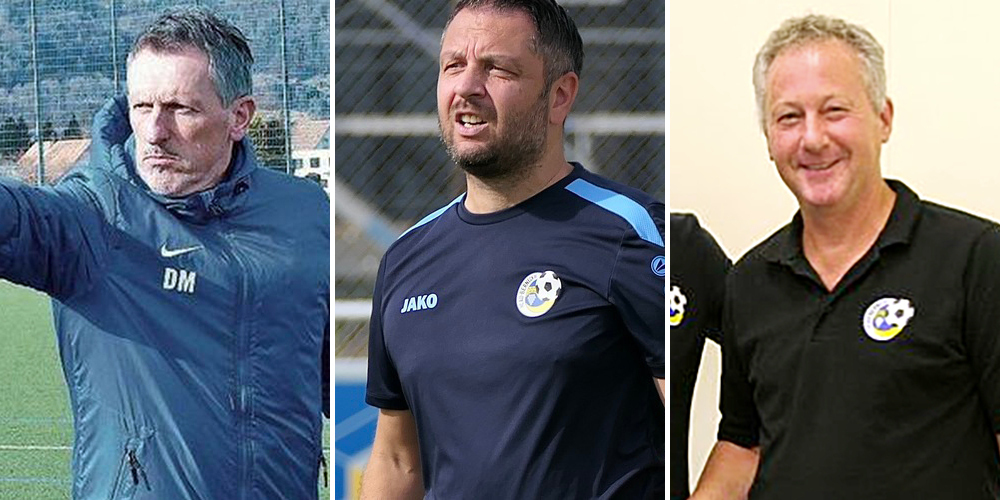 Das neue Transfergremium beim FC Au-Berneck (von links): Didi Metzler (Co-Trainer), Daniele Polverino (Cheftrainer), Ernst Graf (Präsident)
