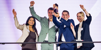 Den Award für Managementkonzeption holte sich das Team «Würth Finance»: Nivetha Manoharan, Michael Schürpf, Luca Hagenmayer, Projektleiter, und Sarina Breu (auf dem Bild fehlen Rahel Buob und Fabian Brändle)