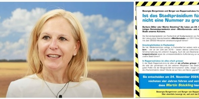 Barbara Dillier zum Flyer Ihres Kontrahenten: «Ja, was soll man da noch sagen.»