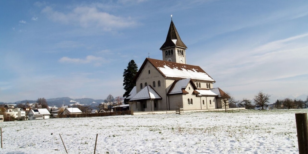 Die heutige Kirche St. Franziskus (Aufnahme von 2023).