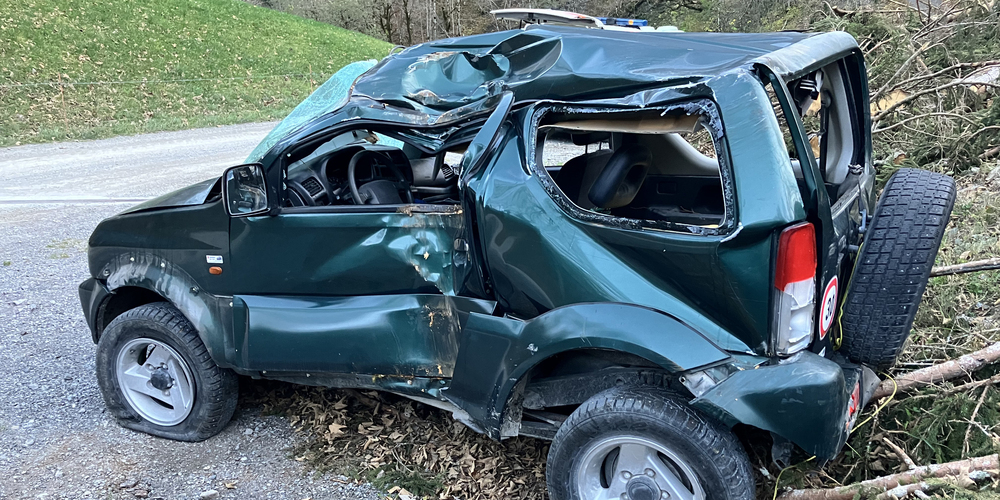 Das Auto überschlug sich und stürzte den Hang hinunter – der Fahrer ist verstorben.