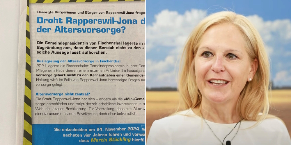 Wieder eine halbe Seite Stöckling-Werbung gegen Konkurrentin Barbara Dillier.